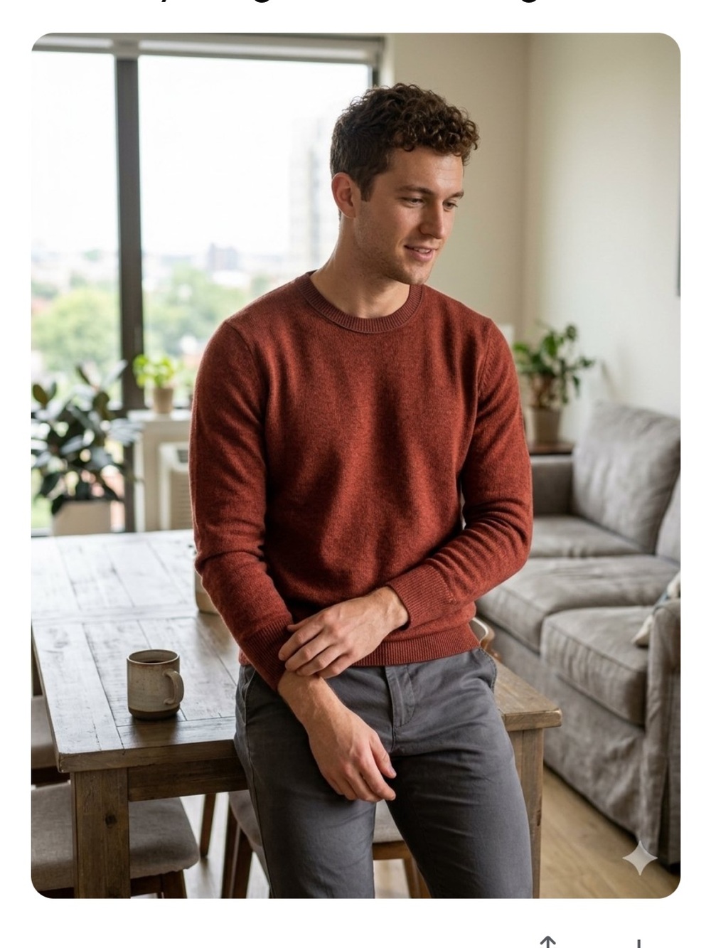 Banana Republic Filpucci Men Medium Merino Wool Blend Crewneck Sweater Rust Red